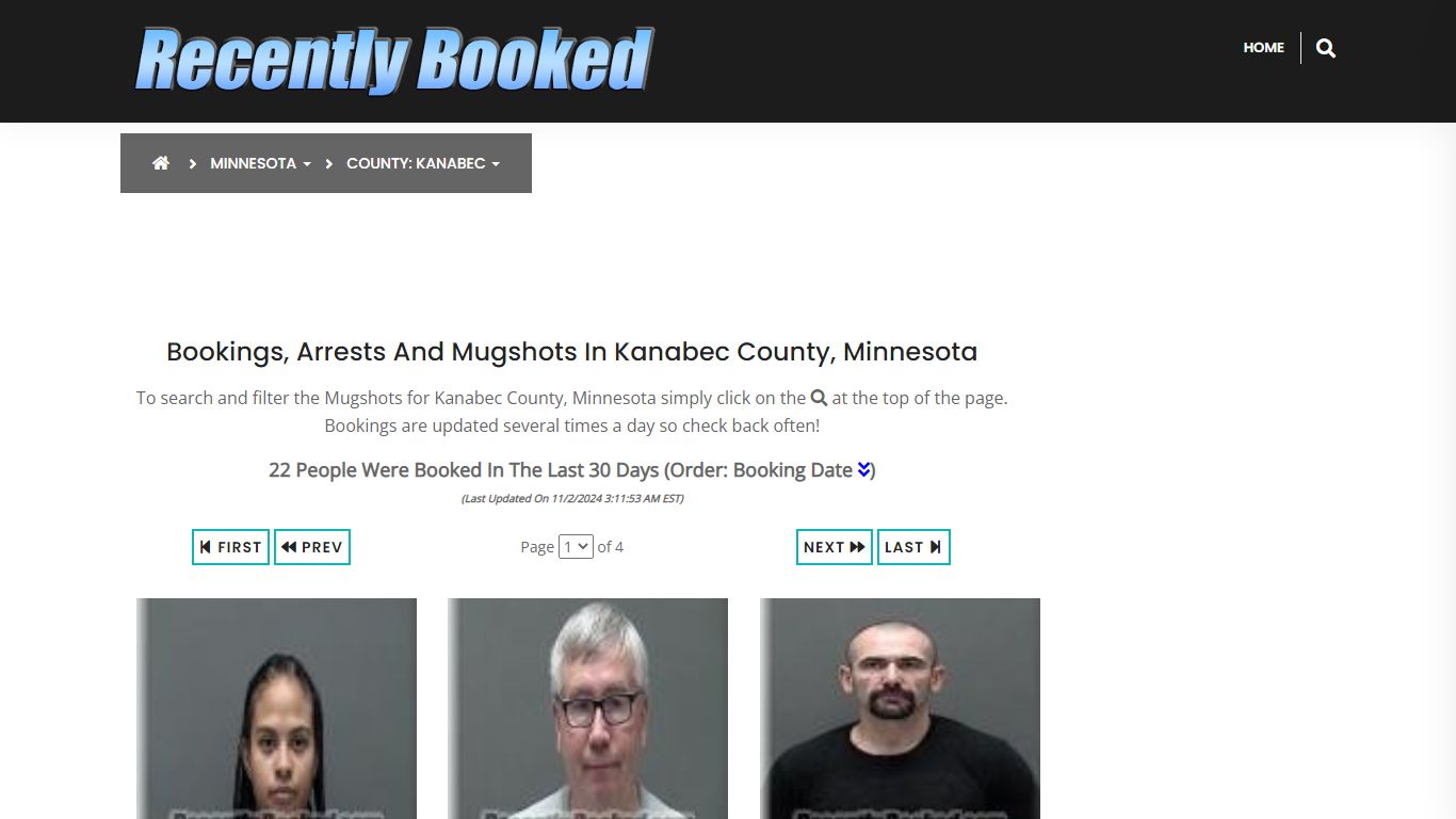 Bookings, Arrests and Mugshots in Kanabec County, Minnesota