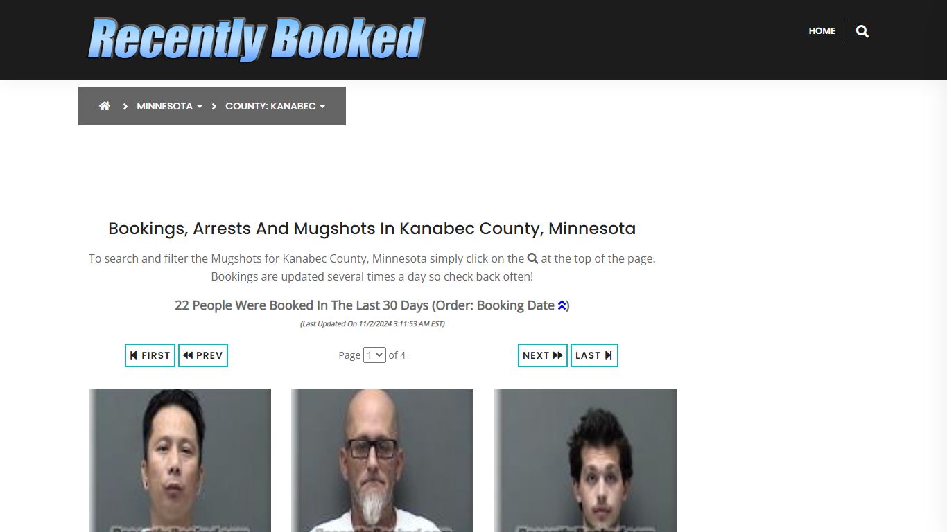 Bookings, Arrests and Mugshots in Kanabec County, Minnesota