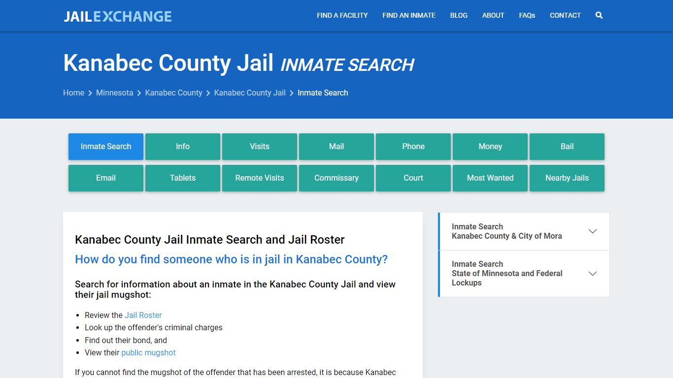 Inmate Search: Roster & Mugshots - Kanabec County Jail, MN